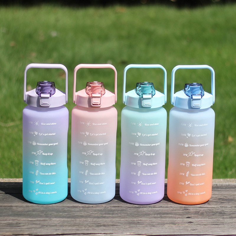 2L Gradient Time Marker Sports Water Bottle