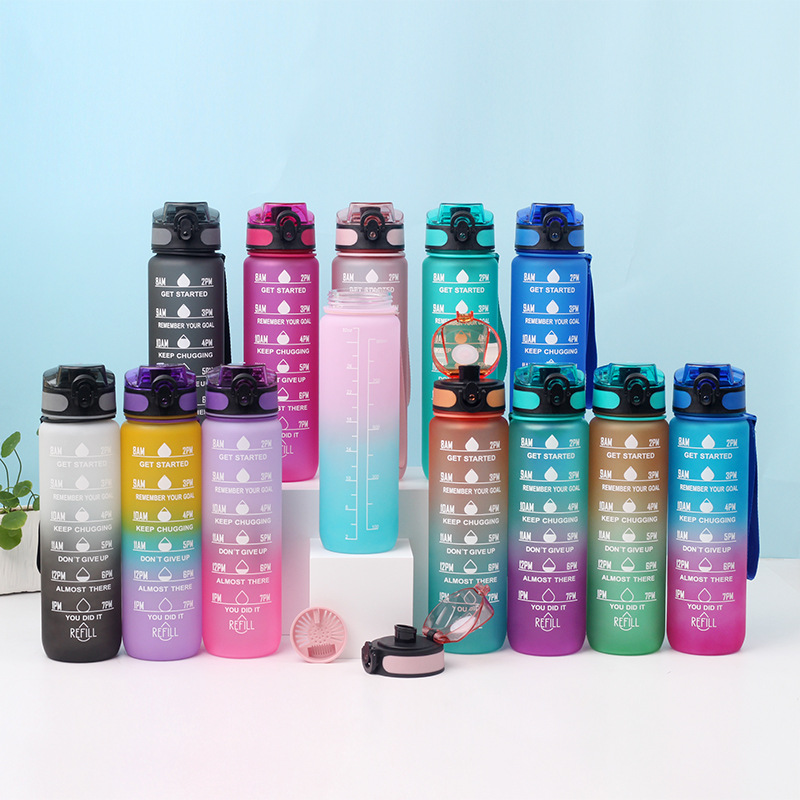 1L Gradient Motivational Sports Water Bottle