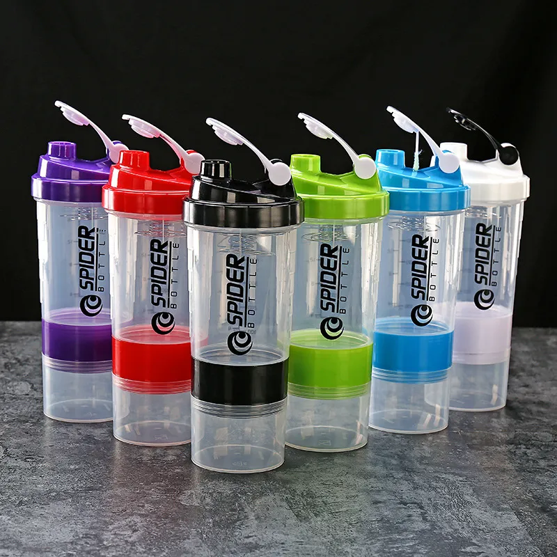550ml Three-Layer Protein Shaker Bottle