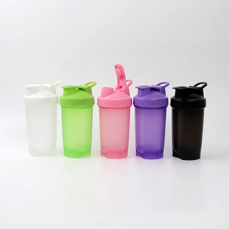 500ml Portable Plastic Sports Shaker Bottle with Handle