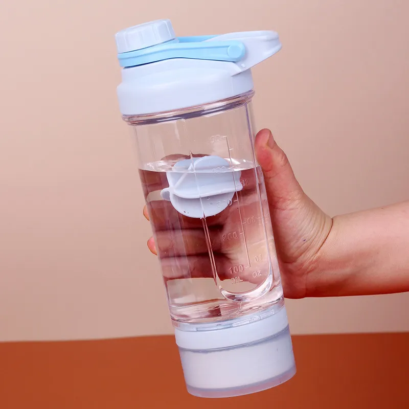 500ml Multi-Function Sports Shaker Bottle with Powder & Pill Storage