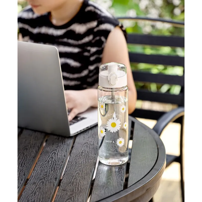 New Minimalist Transparent Portable Sports Water Bottle with Handle