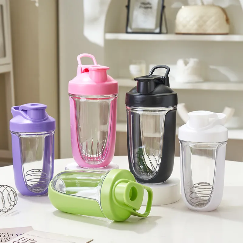 400ml Double-Wall Leak-Proof Protein Shaker Bottle with Carrying Handle
